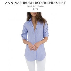 Ann Mashburn Boyfriend Shirt Blue Roxford